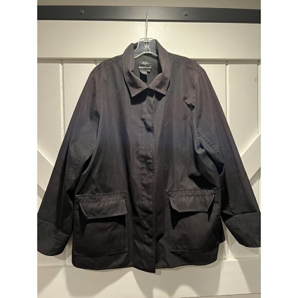 Dennis By Dennis Basso 1X Women's Leopard-Print/Black Reversible Jacket - Picture 1 of 6